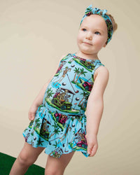 Baby Kids Bamboo Pajamas — Part-Tee Till You Drop Racer Back Ruffle Dress — Image 1