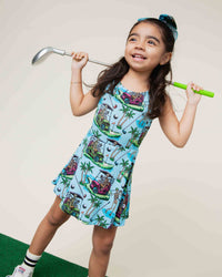 Baby Kids Bamboo Pajamas — Part-Tee Till You Drop Sleeveless Twistback Dress — Image 1