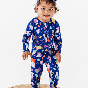 Baby Kids Bamboo Pajamas — Peppa Pig™ & Friends Convertible Romper — Image 1