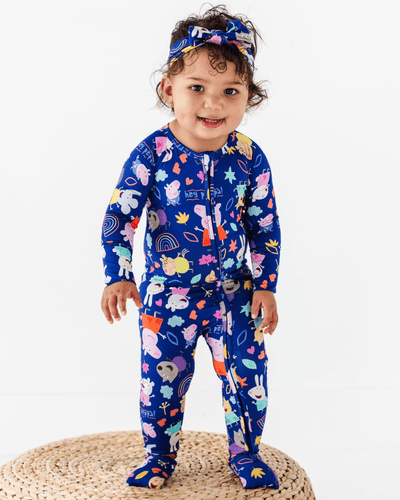 Baby Kids Bamboo Pajamas — Peppa Pig™ & Friends Convertible Romper — Image 1