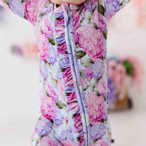 Baby Kids Bamboo Pajamas — Petal Me This Convertible Ruffle Romper — Image 1