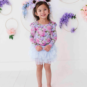 Baby Kids Bamboo Pajamas — Petal Me This Top & Tulle Skort Set — Image 1