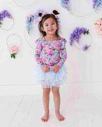 Baby Kids Bamboo Pajamas — Petal Me This Top & Tulle Skort Set — Image 1