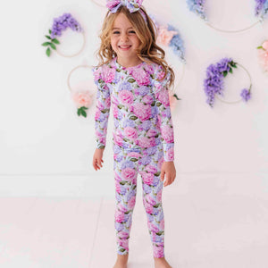 Baby Kids Bamboo Pajamas — Petal Me This Two-Piece Pajama Set — Image 1