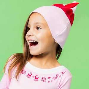 Baby Kids Bamboo Pajamas — Buddy The Elf™ Pink Knitted Hat — Image 1