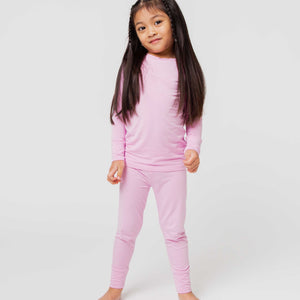 Baby Kids Bamboo Pajamas — Mauve Over, Pink Long Sleeve Pajama Set — Image 1