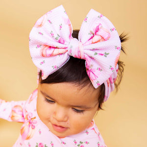 Baby Kids Bamboo Pajamas — Pink of the Patch Biggie Bow — Image 1