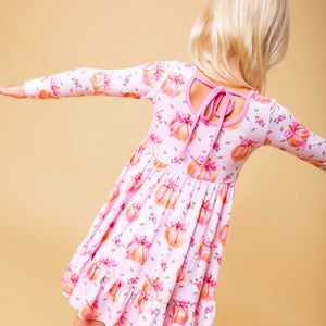 Baby Kids Bamboo Pajamas — Pink of the Patch Long Sleeve Dress & Shorts Set — Image 1