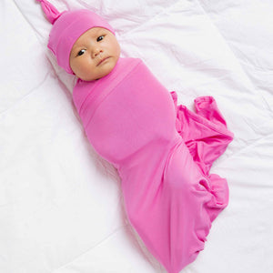 Baby Kids Bamboo Pajamas — Pinky Promise Swaddle & Beanie Set — Image 1