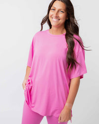 Baby Kids Bamboo Pajamas — Pinky Promise Women's Oversized T-Shirt — Image 1