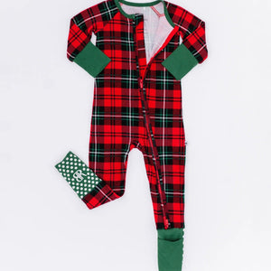 Bums & Roses - Baby & Kids Bamboo Pajamas - You Plaid Me At Hello Convertible Romper - Image 1