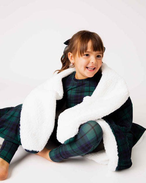 Baby Kids Bamboo Pajamas — Plaid Tidings Bum Bum Blanket - Plush — Image 5