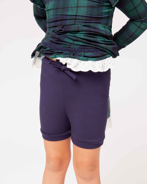 Baby Kids Bamboo Pajamas — Plaid Tidings Long Sleeve Party Dress & Shorts Set — Image 3