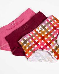 Baby Kids Bamboo Pajamas — Plaid It Cool Girls Underwear Pack — Image 1
