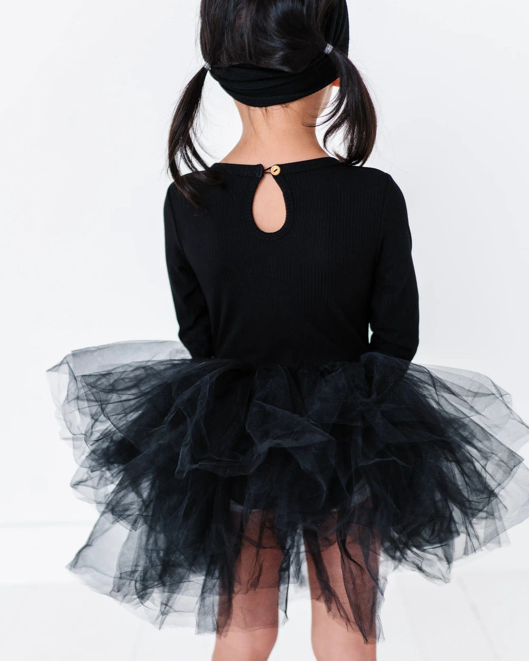 black dress with tutu Girls' Black Shimmer 3/4 Sleeve Tutu Dress Size: 3T Toddler By Mila & Rose main image 0