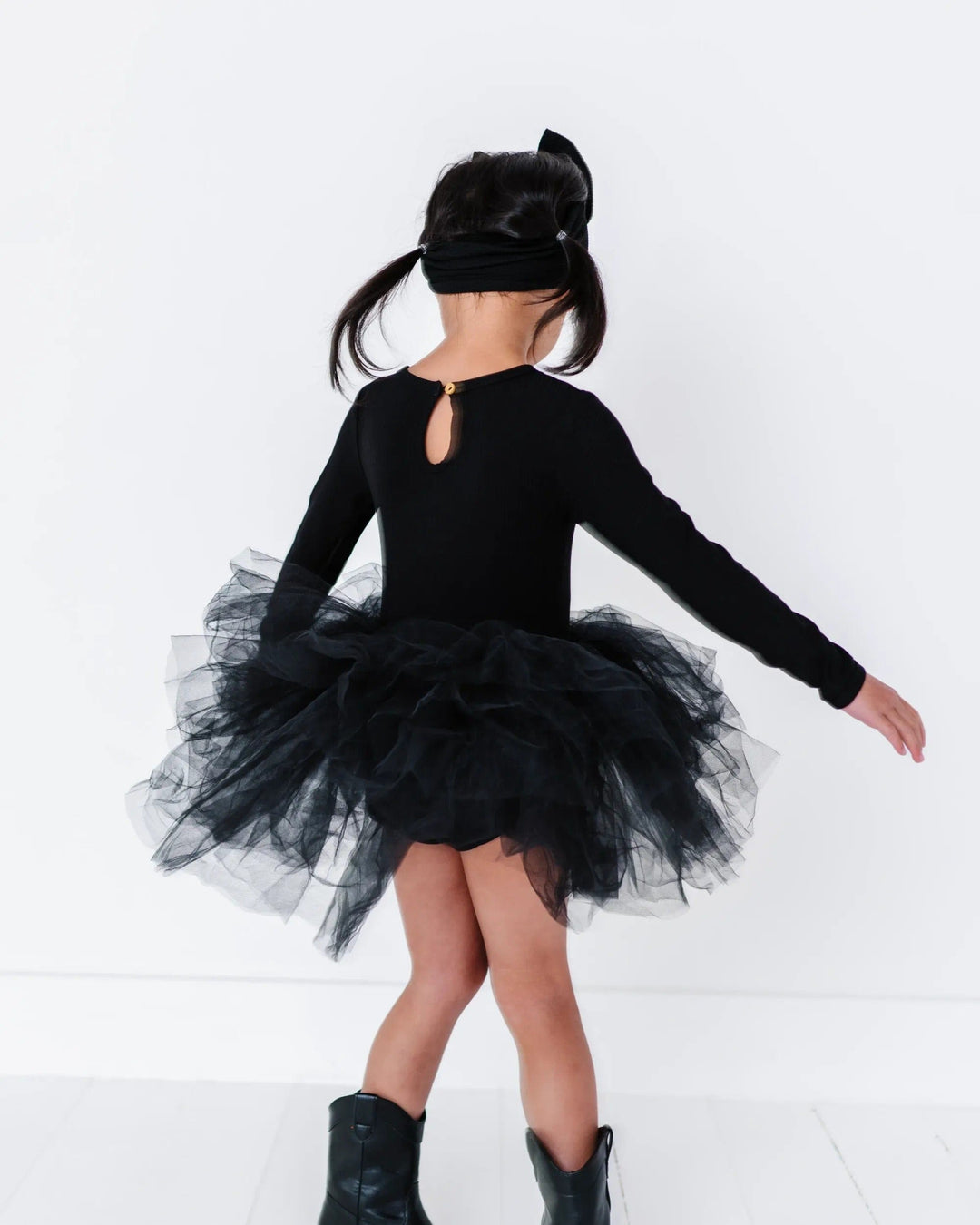 Bums & Roses Black Ribbed Tulle Tutu Dress