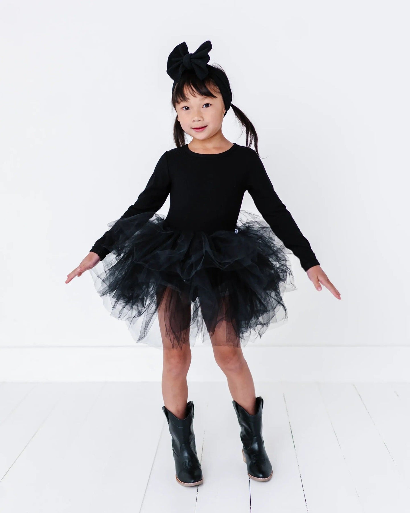 Black Ribbed Tulle Tutu Dress