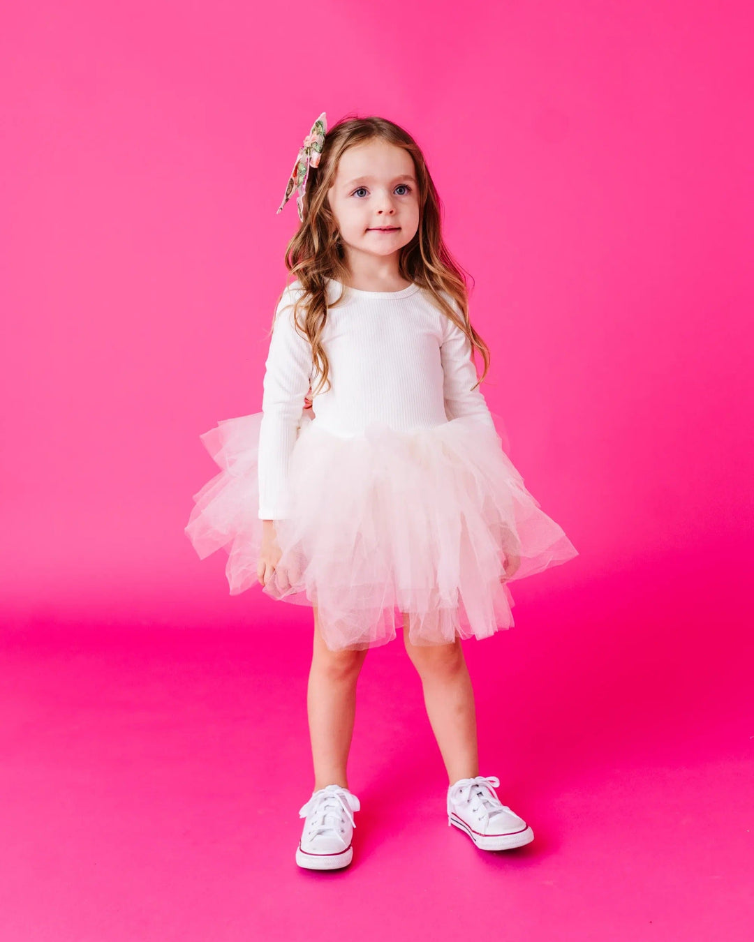 Bums & Roses Ivory Ribbed Tulle Tutu Dress