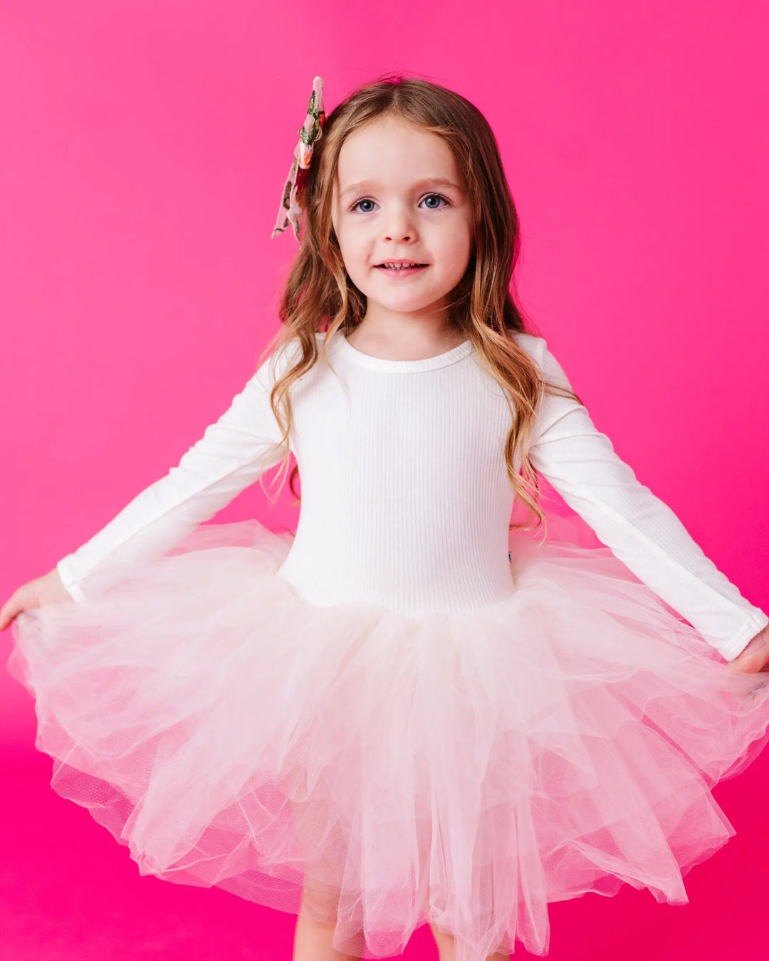 Ivory Ribbed Tulle Tutu Dress