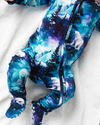 Baby Kids Bamboo Pajamas — Polar Opposites Footie — Image 1