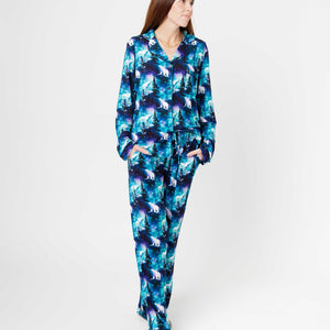 Baby Kids Bamboo Pajamas — Polar Opposites Women's Long Sleeve Collar Shirt & Pants Pajama Set — Image 1