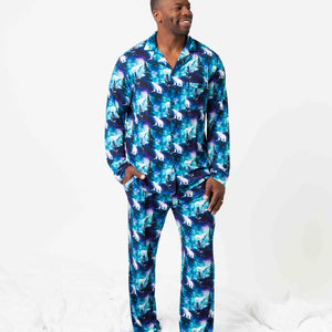 Baby Kids Bamboo Pajamas — Polar Opposites Men's Collar Shirt & Pants Set — Image 1