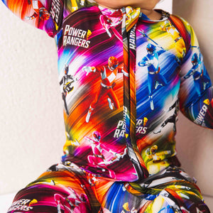 Baby Kids Bamboo Pajamas — Power Rangers Convertible Romper — Image 1