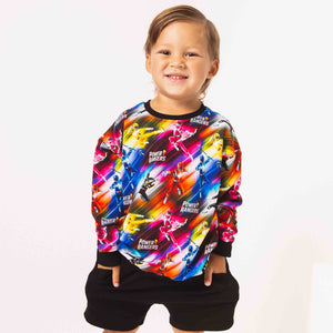 Baby Kids Bamboo Pajamas — Power Rangers Crew Neck Sweatshirt — Image 1