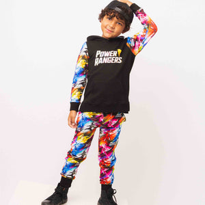 Baby Kids Bamboo Pajamas — Power Rangers Hooded Jogger Set — Image 1
