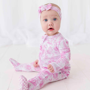 Baby Kids Bamboo Pajamas — Princess Behavior Ruffle Footie — Image 1