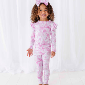 Baby Kids Bamboo Pajamas — Princess Behavior Two-Piece Pajama Set - Cap Sleeve Ruffle — Image 1