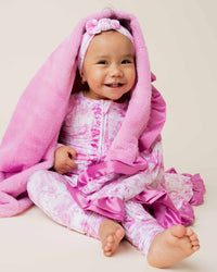 Baby Kids Bamboo Pajamas — Princess Behavior Convertible Ruffle Romper — Image 1