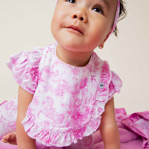 Baby Kids Bamboo Pajamas — Princess Behavior Ruffled Bib — Image 1