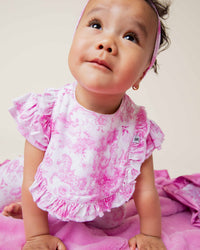 Baby Kids Bamboo Pajamas — Princess Behavior Ruffled Bib — Image 1