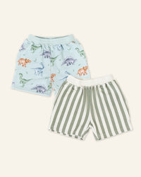 Baby Kids Bamboo Pajamas — Roar & Explore Pull-On Shorts Bundle — Image 1