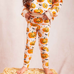 Baby Kids Bamboo Pajamas — Pumpkin About You Bamboo Leggings — Image 1