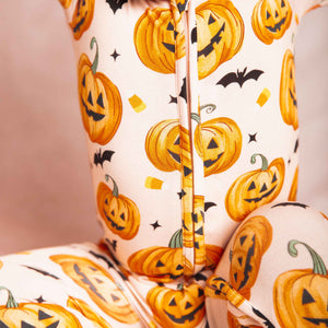 Baby Kids Bamboo Pajamas — Pumpkin About You Convertible Romper — Image 1
