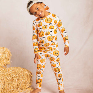 Baby Kids Bamboo Pajamas — Pumpkin About You Long Sleeve Pajama Set — Image 1