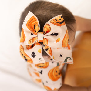 Baby Kids Bamboo Pajamas — Pumpkin About You Woven Alligator Clip — Image 1
