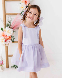 Baby Kids Bamboo Pajamas — Lilac Satin Dress — Image 1