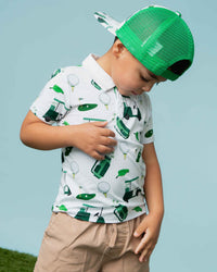 Baby Kids Bamboo Pajamas — Putt Around & Find Out Boys Polo — Image 1