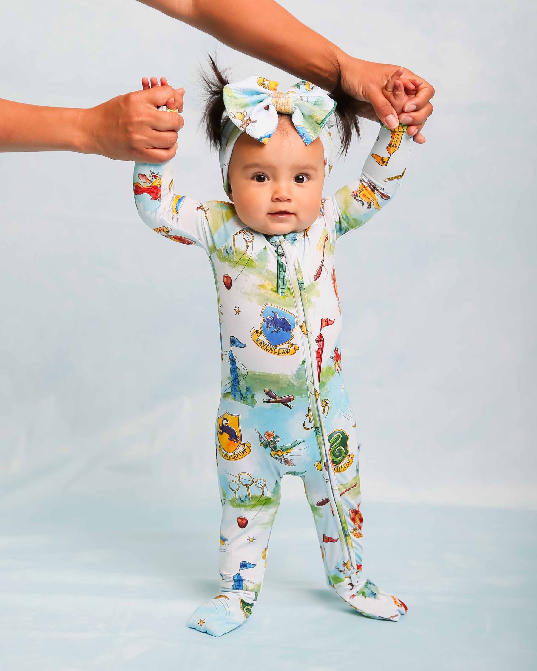 Baby Kids Bamboo Pajamas — Harry Potter™ Quidditch Cup Convertible Romper — Image 9