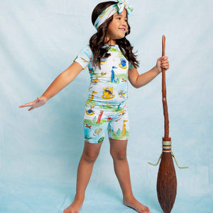 Baby Kids Bamboo Pajamas — Harry Potter™ Quidditch Cup Short Sleeve Pajama Shorts Set — Image 1