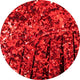 Close-up of red glitter fringe material for boots