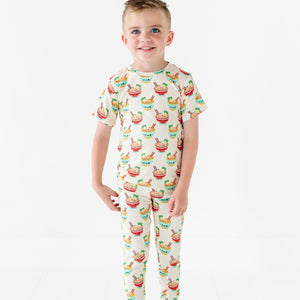 Baby Kids Bamboo Pajamas — Ramen Empire Short Sleeves Two-Piece Pajama Set — Image 1