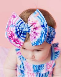 Baby Kids Bamboo Pajamas — Reel Cute Stripes Biggie Bow — Image 1