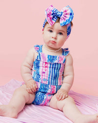 Baby Kids Bamboo Pajamas — Reel Cute Stripes Bubble Romper — Image 1