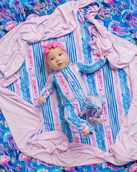 Baby Kids Bamboo Pajamas — Reel Cute Stripes Bum Bum Blanket — Image 1