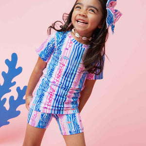 Baby Kids Bamboo Pajamas — Reel Cute Stripes Short Sleeve Pajama Short Set — Image 1