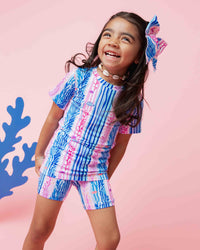 Baby Kids Bamboo Pajamas — Reel Cute Stripes Short Sleeve Pajama Short Set — Image 1